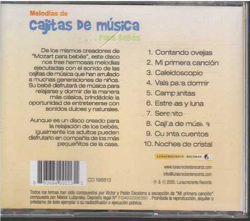 MELODIAS DE CAJITAS DE MUSICA / PARA BEBE